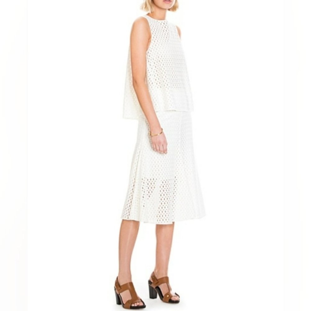 COUNTRY ROAD White Broderie Anglaise Lace Overlay Midi Skirt